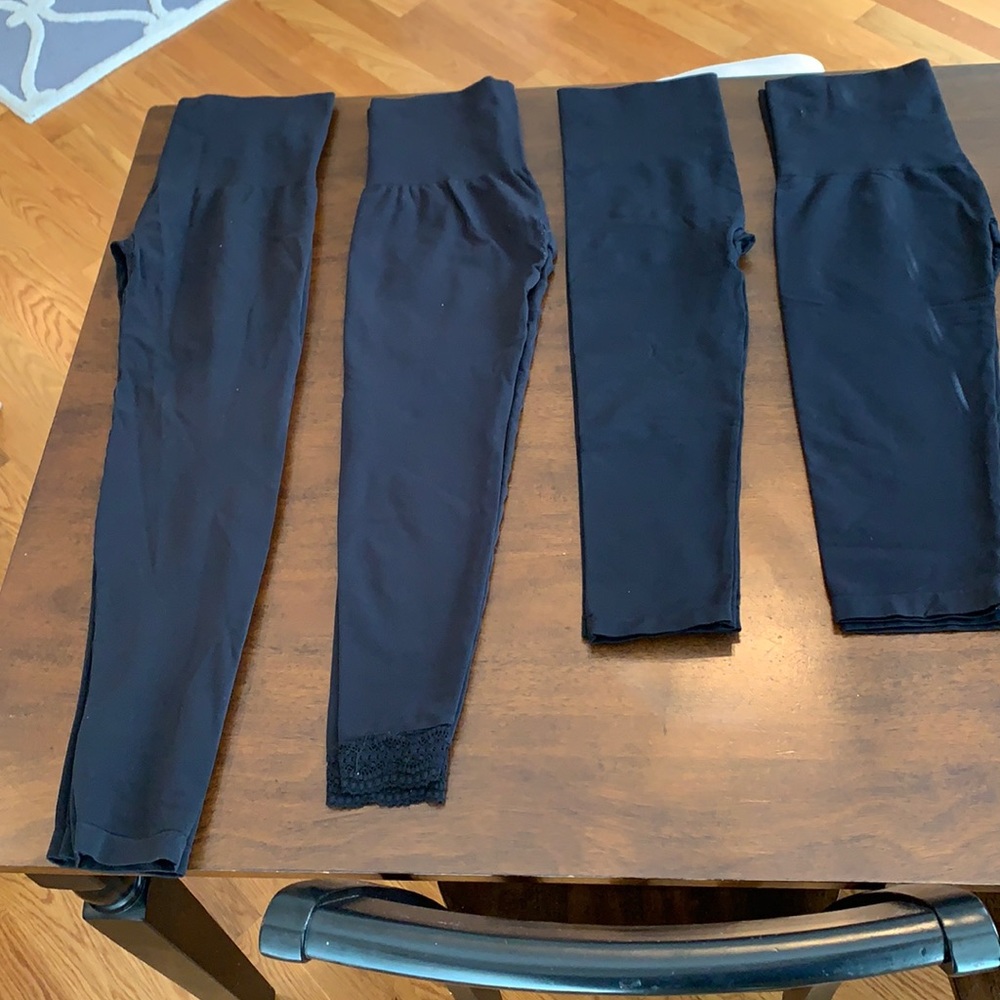 4 pair of black Soma leggings